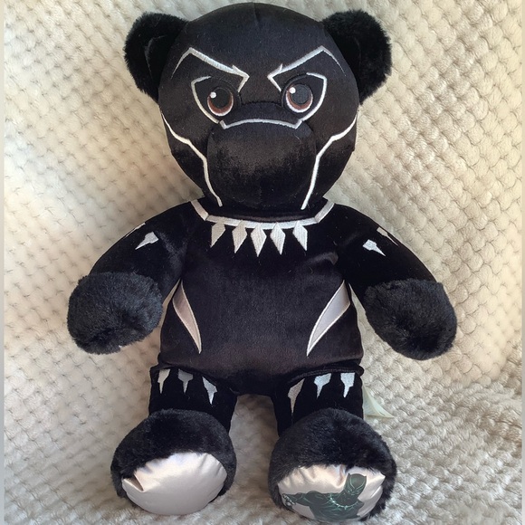 Build A Bear Workshop Plush Black Panther T Challa Marvel Bear Stuffed Animal - Picture 1 of 10